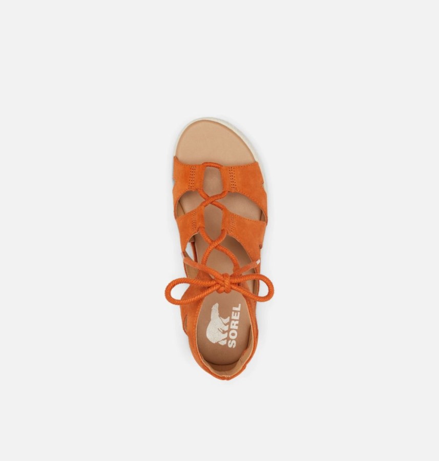 Desert Sun-Gum 17 Sorel Australia Women's Cameron Flatform Lace Wedge Sandal