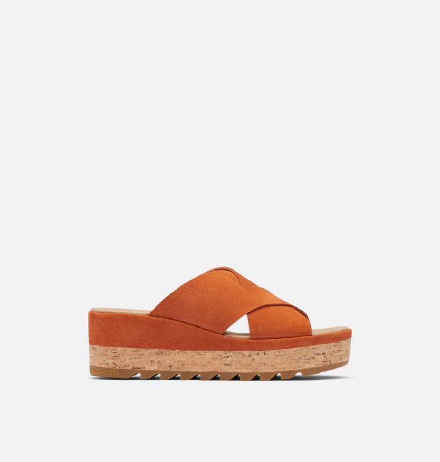 Desert Sun-Gum 17 Sorel Australia Women's Cameron Flatform Mule Wedge Sandal