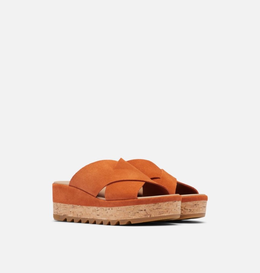Desert Sun-Gum 17 Sorel Australia Women's Cameron Flatform Mule Wedge Sandal