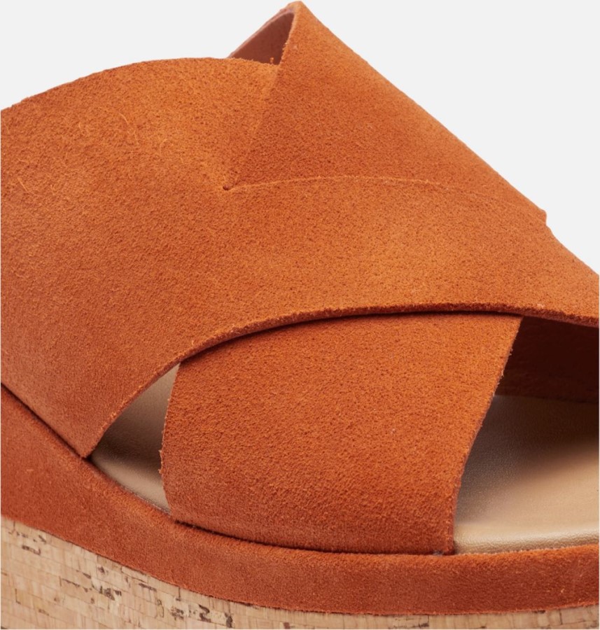 Desert Sun-Gum 17 Sorel Australia Women's Cameron Flatform Mule Wedge Sandal