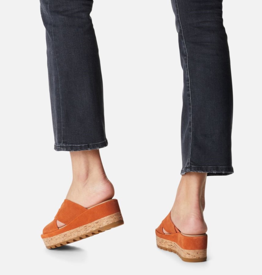 Desert Sun-Gum 17 Sorel Australia Women's Cameron Flatform Mule Wedge Sandal