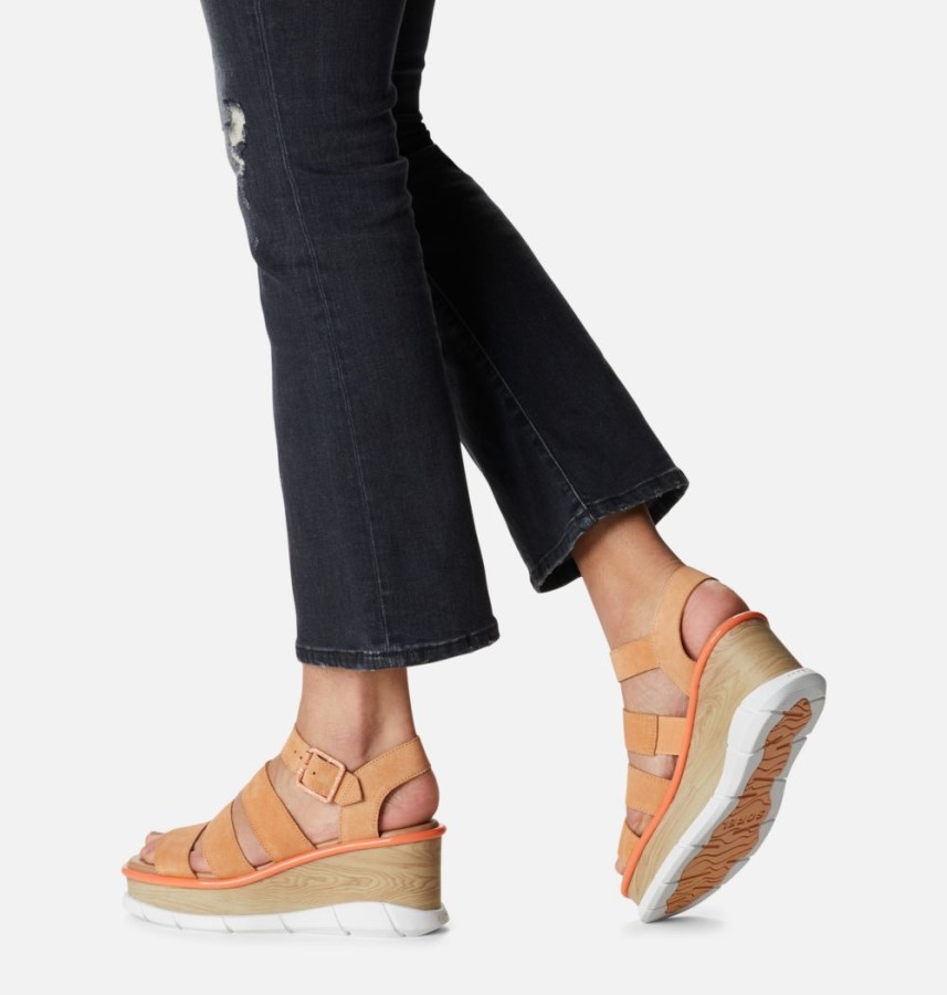 Faded Spark-White Women's Joanie Iii Ankle Strap Wedge Sandal Sorel Australia