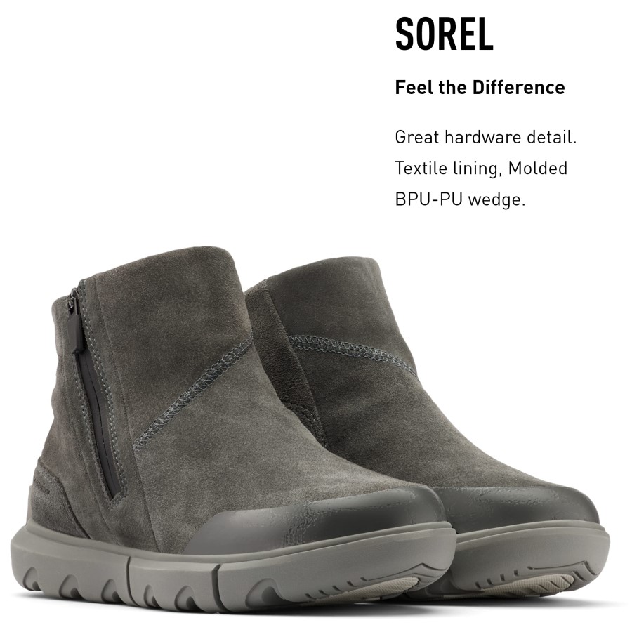 Grey Sorel Australia Women's Explorer Ii Bootie Waterproof Leather Winter Boots