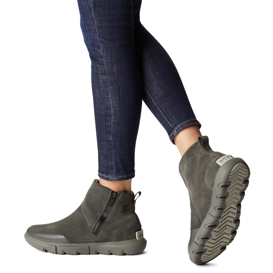 Grey Sorel Australia Women's Explorer Ii Bootie Waterproof Leather Winter Boots