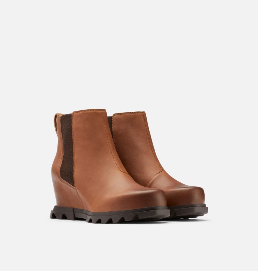 Hazelnut-Blackened Brown Sorel Australia Women's Joan Of Arctic Wedge Iii Chelsea Wide Bootie