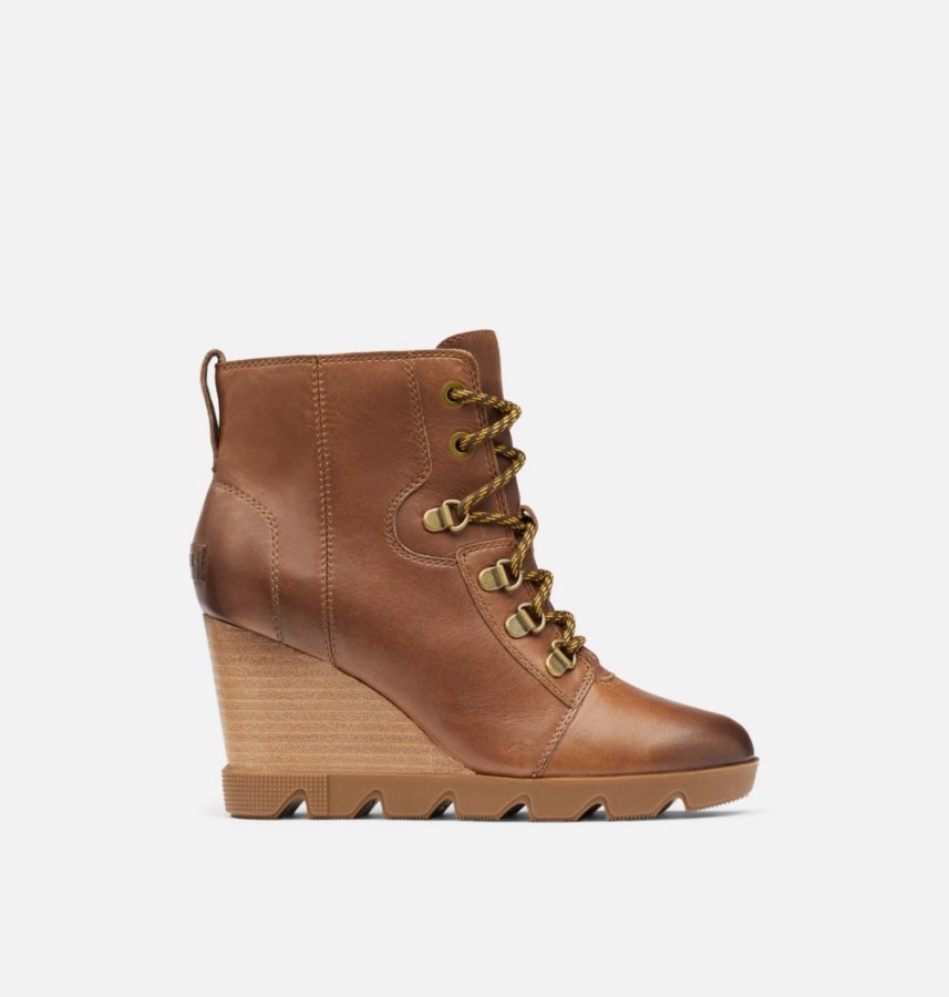 Hazelnut Leather-Gum 10 Sorel Australia Women's Joan Uptown Lace Bootie