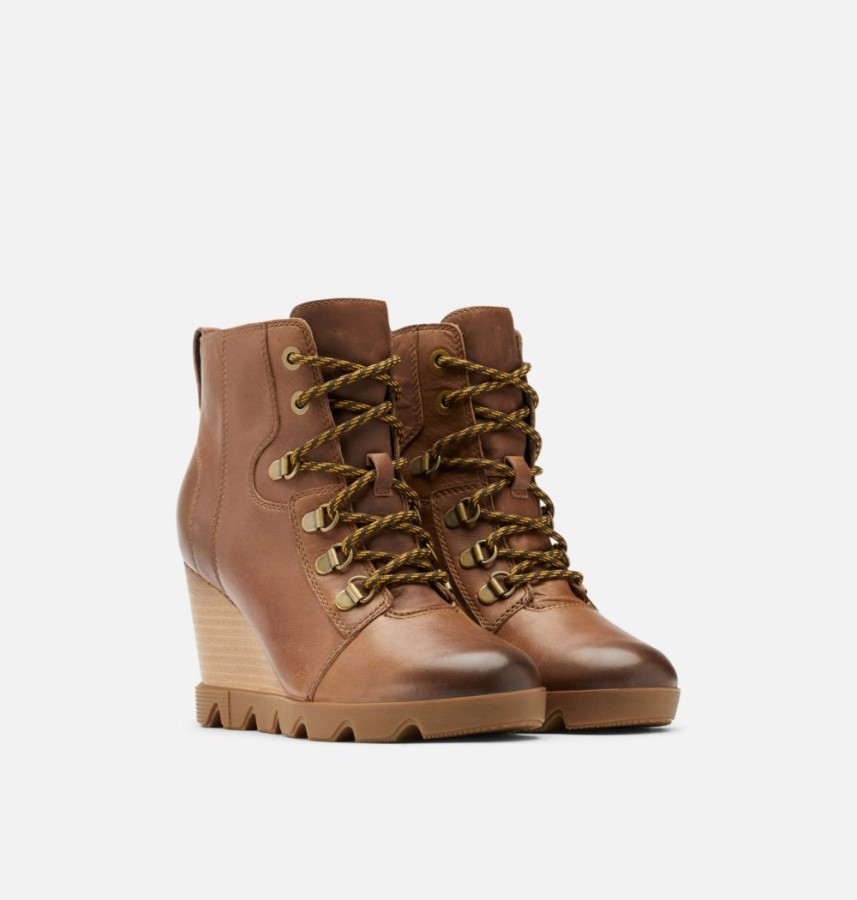 Hazelnut Leather-Gum 10 Sorel Australia Women's Joan Uptown Lace Bootie
