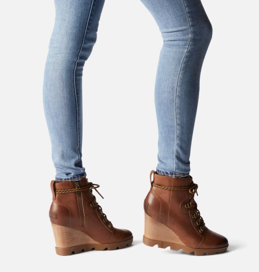 Hazelnut Leather-Gum 10 Sorel Australia Women's Joan Uptown Lace Bootie