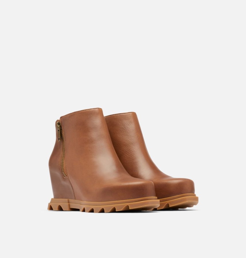 Hazelnut Leather-Gum 2 Women's Joan Of Arctic Wedge Iii Zip Bootie Sorel Australia