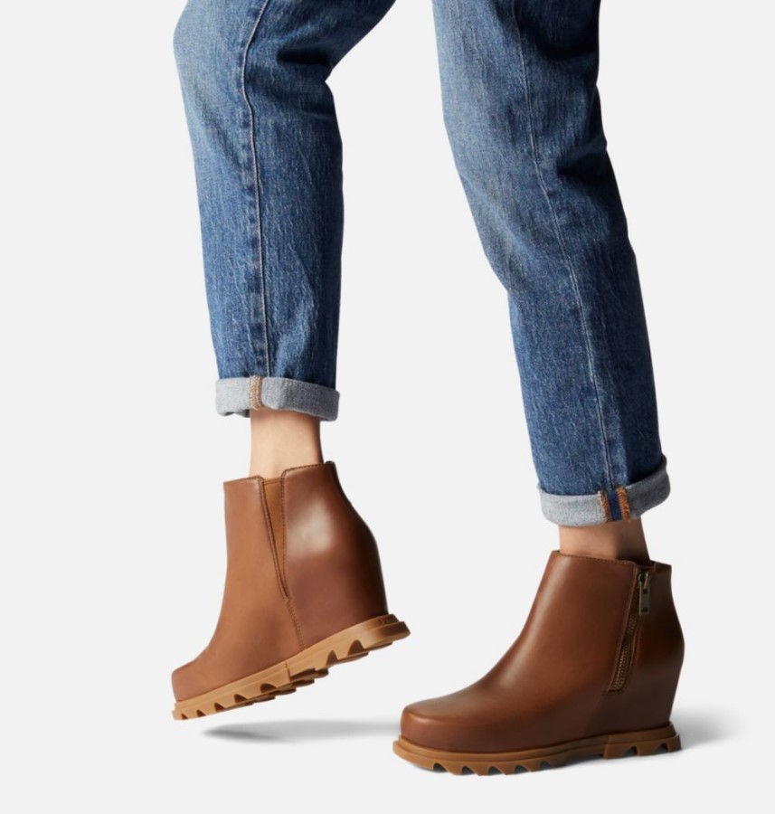 Hazelnut Leather-Gum 2 Women's Joan Of Arctic Wedge Iii Zip Bootie Sorel Australia