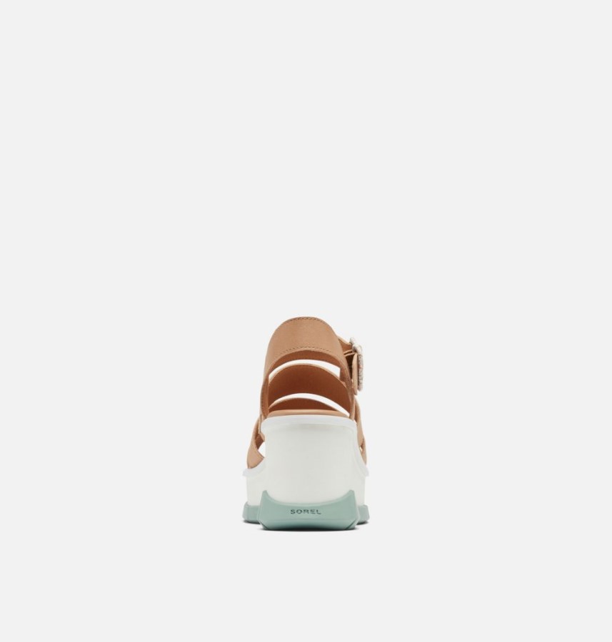 Honest Beige-Crushed Blue Sorel Australia Women's Joanie Iii Ankle Strap Wedge Sandal