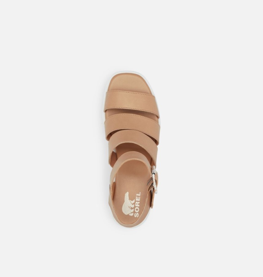 Honest Beige-Crushed Blue Sorel Australia Women's Joanie Iii Ankle Strap Wedge Sandal