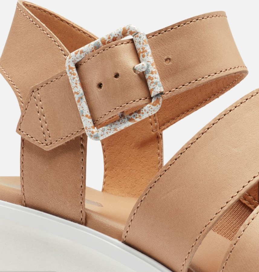 Honest Beige-Crushed Blue Sorel Australia Women's Joanie Iii Ankle Strap Wedge Sandal