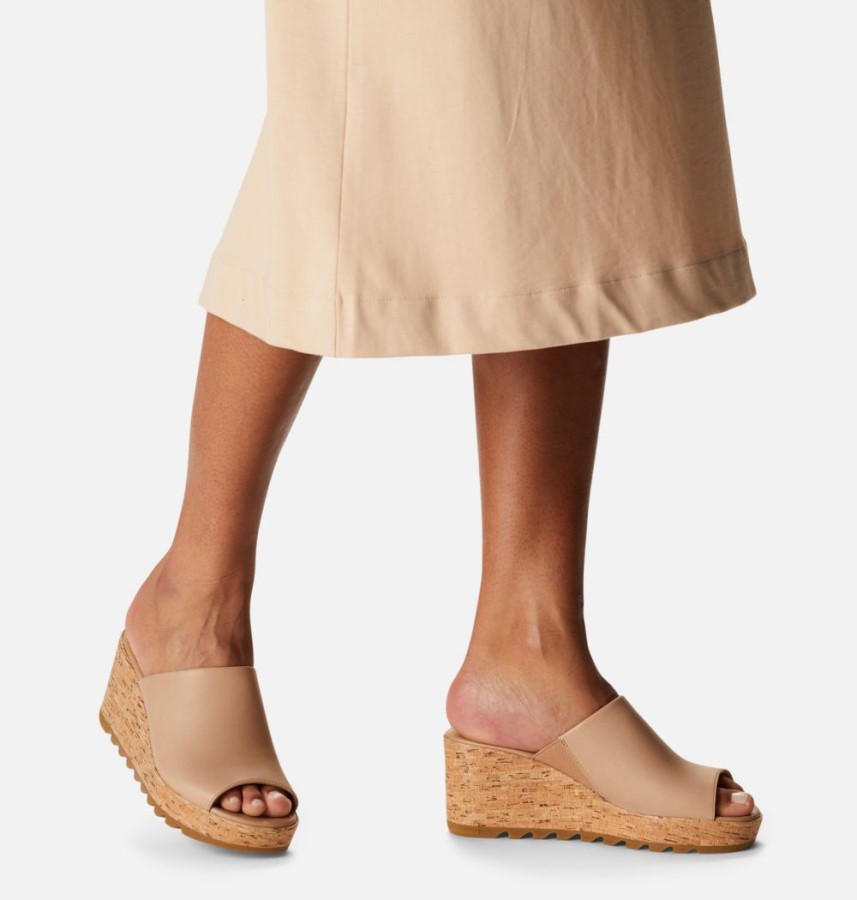 Honest Beige-Sea Salt Sorel Australia Women's Cameron Wedge Mule Sandal