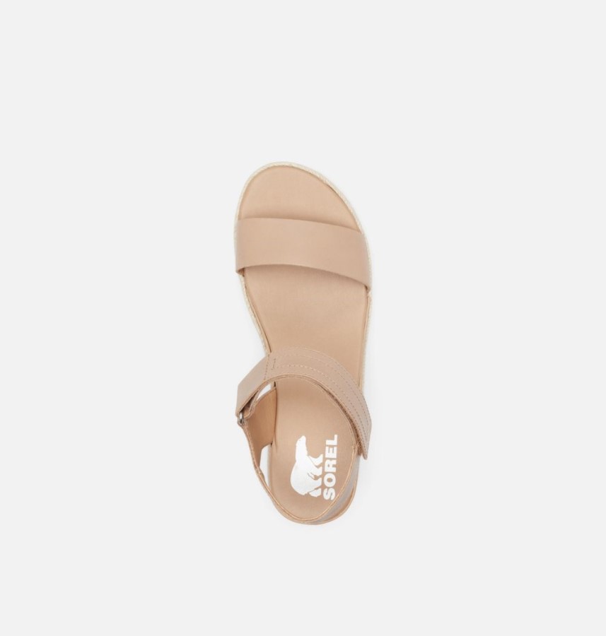 Honest Beige Sorel Australia Women's Cameron Flatform Wedge Sandal