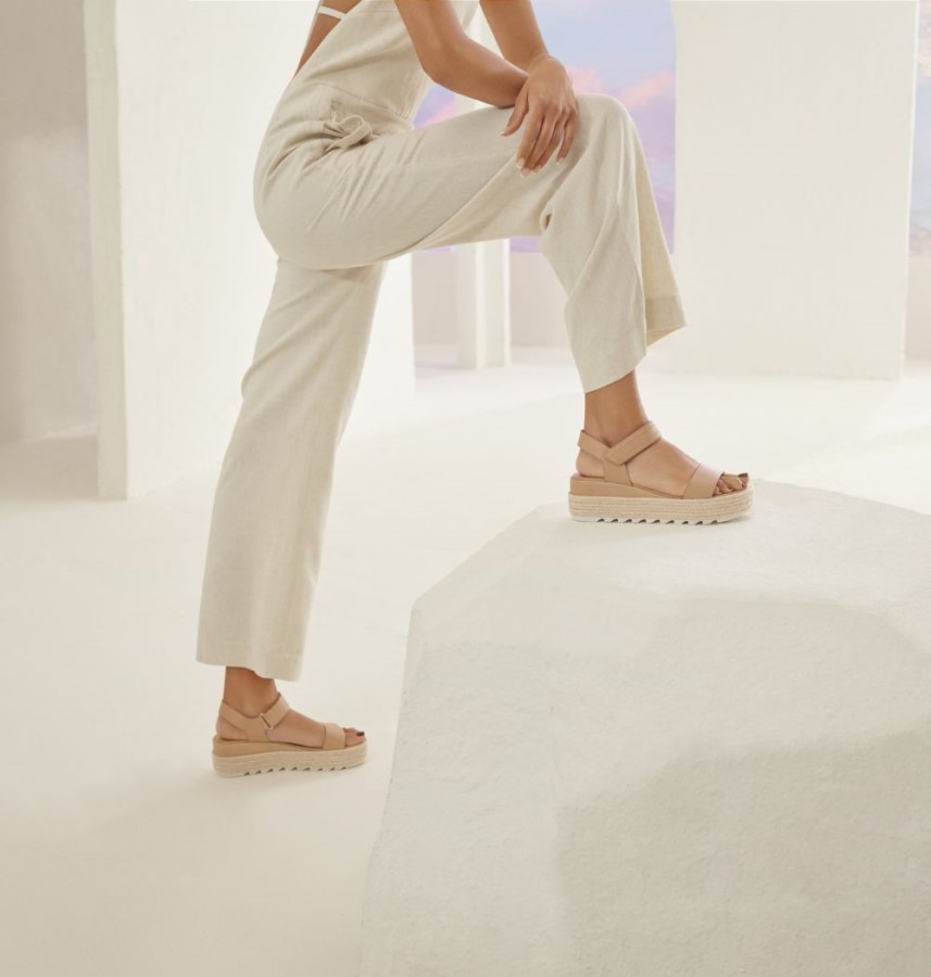 Honest Beige Sorel Australia Women's Cameron Flatform Wedge Sandal