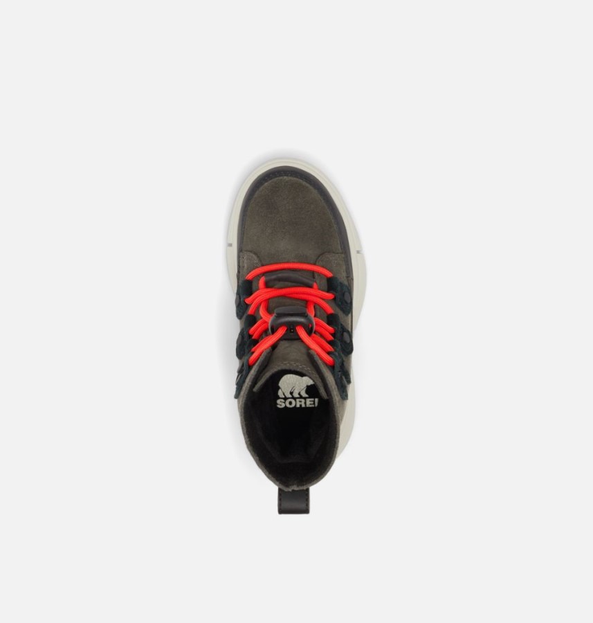 Jet-Black Sorel Australia Children's Explorer Lace Boot