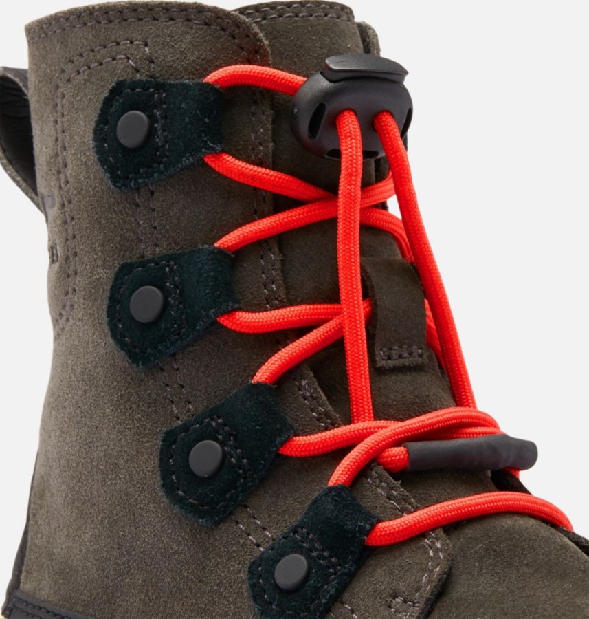 Jet-Black Sorel Australia Children's Explorer Lace Boot