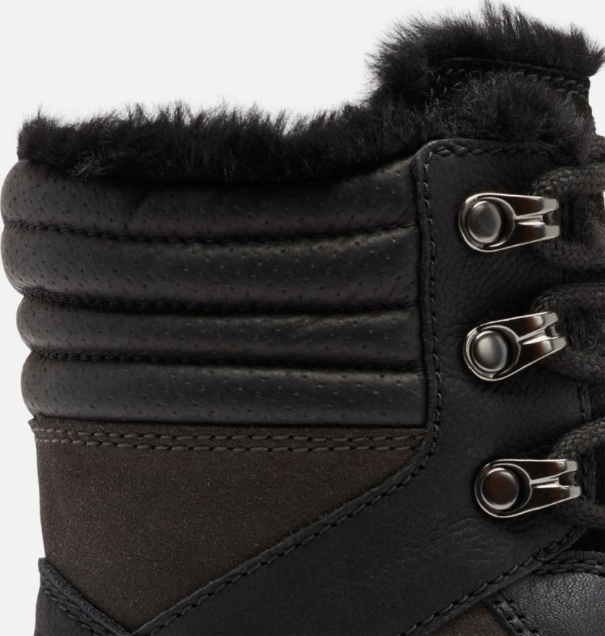 Jet-Black Women's Lennox Lace Cozy Stkd Waterproof Boot Sorel Australia