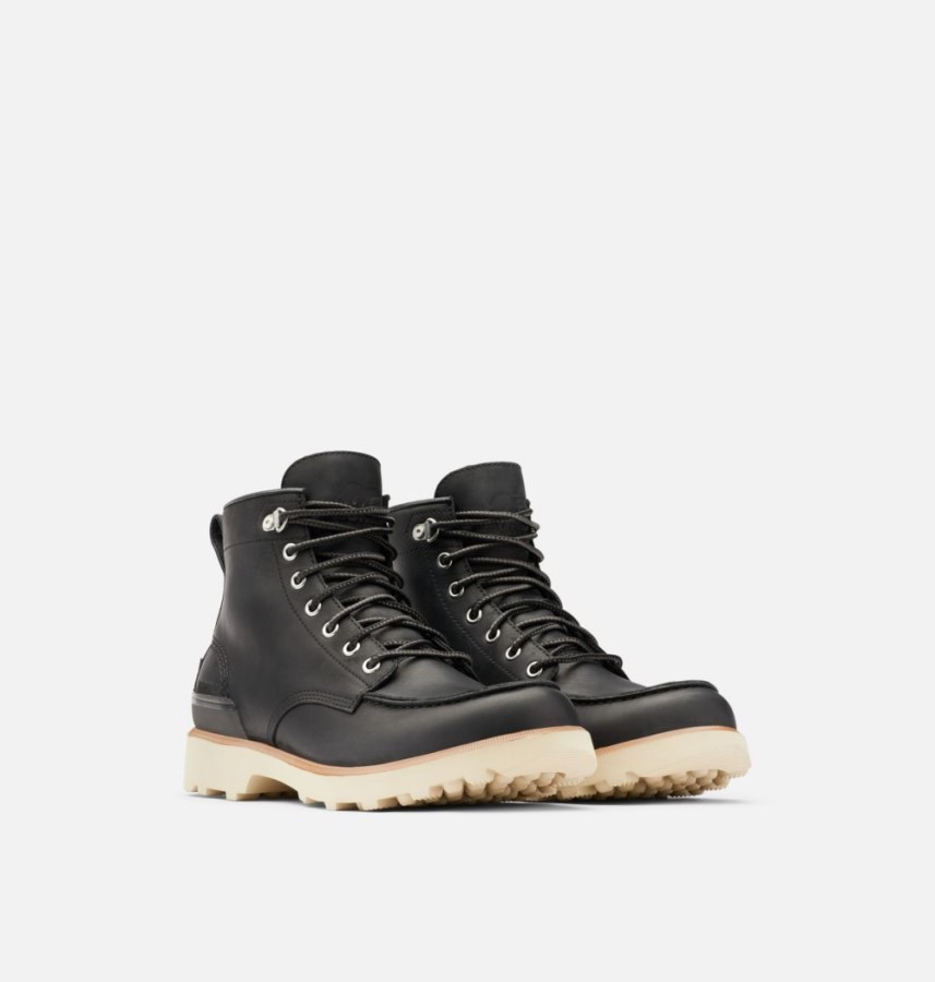 Men's Caribou Moc Boot Black-Oatmeal Sorel Australia