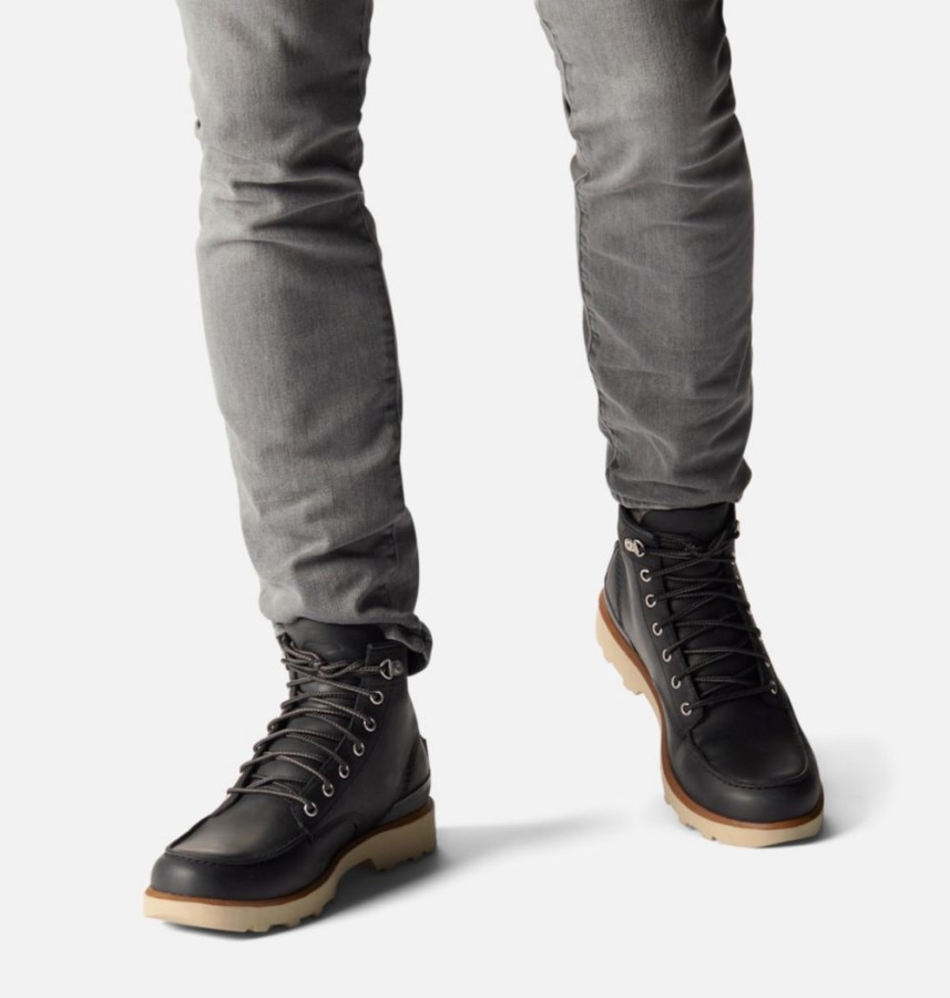 Men's Caribou Moc Boot Black-Oatmeal Sorel Australia
