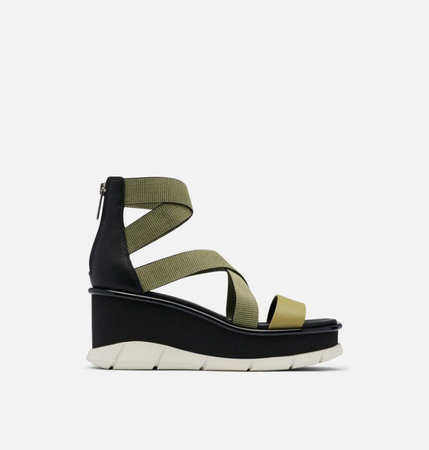 Olive Shade-Black Sorel Australia Women's Joanie Iii Sport Strap Wedge Sandal