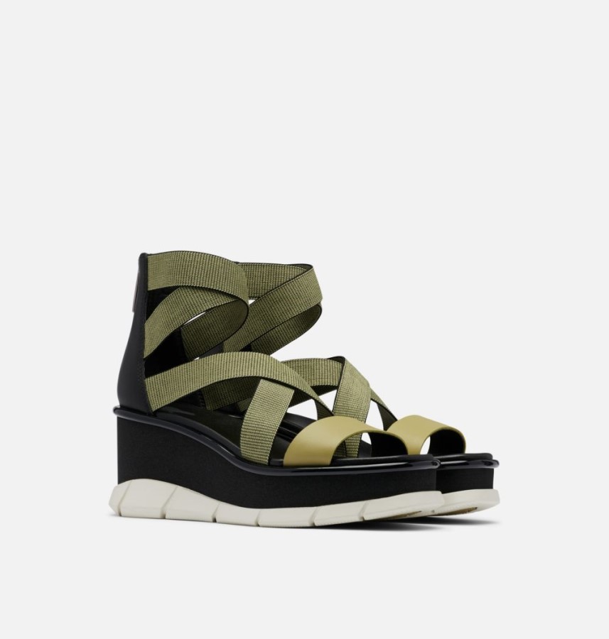 Olive Shade-Black Sorel Australia Women's Joanie Iii Sport Strap Wedge Sandal