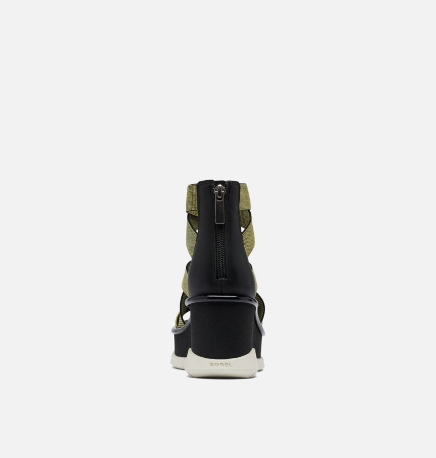 Olive Shade-Black Sorel Australia Women's Joanie Iii Sport Strap Wedge Sandal
