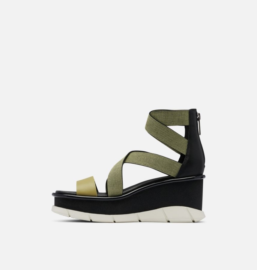 Olive Shade-Black Sorel Australia Women's Joanie Iii Sport Strap Wedge Sandal