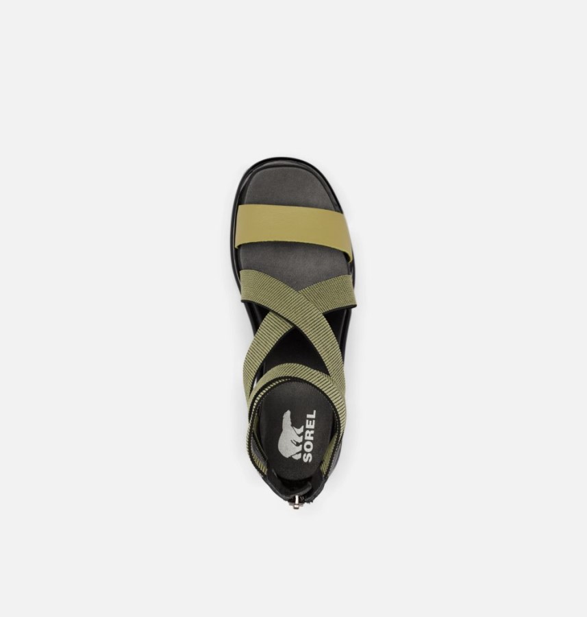 Olive Shade-Black Sorel Australia Women's Joanie Iii Sport Strap Wedge Sandal