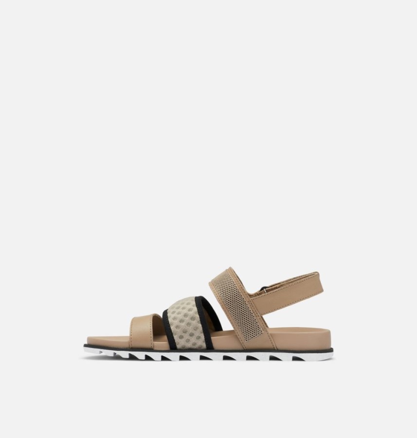 Omega Taupe-Black Sorel Australia Women's Roaming Decon Slingback Flat Sandal