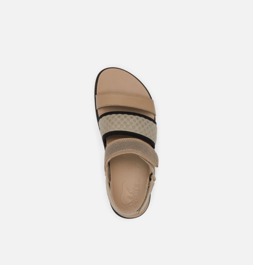 Omega Taupe-Black Sorel Australia Women's Roaming Decon Slingback Flat Sandal
