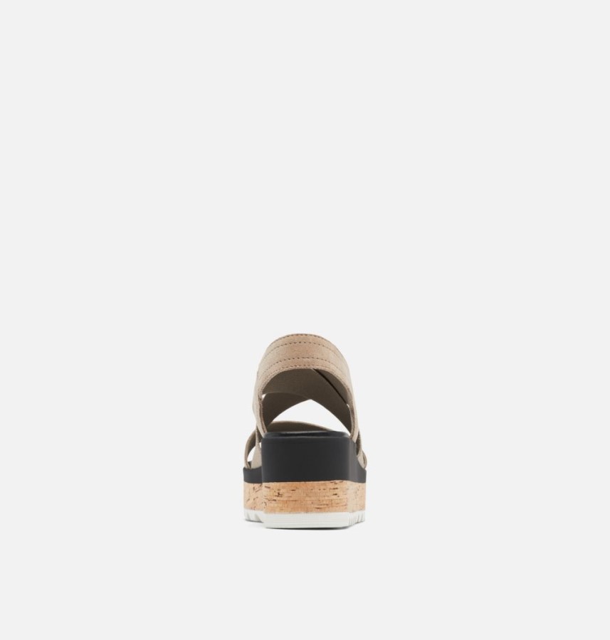 Omega Taupe-Sea Salt Women's Cameron Flatform Slingback Wedge Sandal Sorel Australia