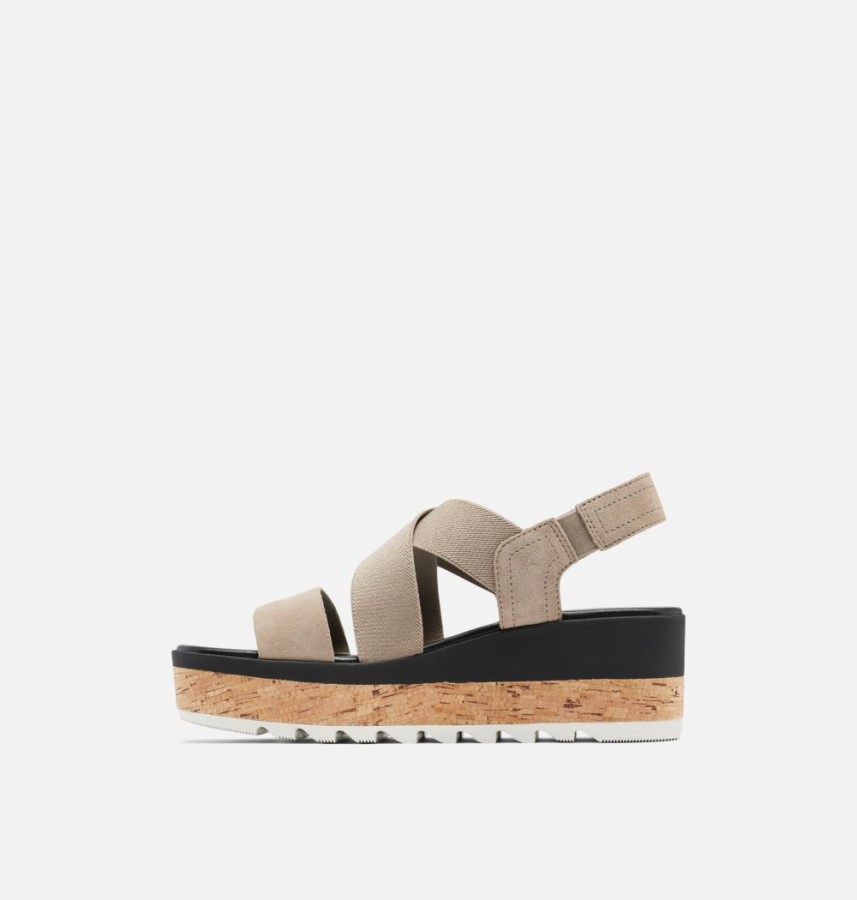 Omega Taupe-Sea Salt Women's Cameron Flatform Slingback Wedge Sandal Sorel Australia