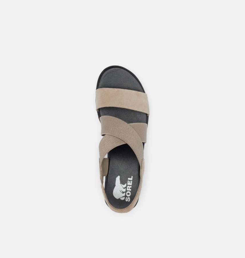 Omega Taupe-Sea Salt Women's Cameron Flatform Slingback Wedge Sandal Sorel Australia
