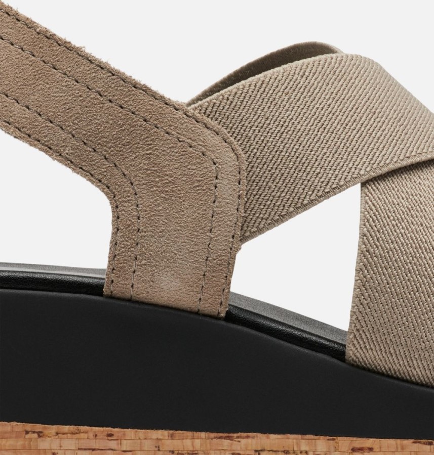 Omega Taupe-Sea Salt Women's Cameron Flatform Slingback Wedge Sandal Sorel Australia