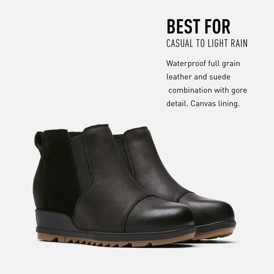 On Black Women's Evie Pull-On Boot Light Rain Waterproof Sorel Australia