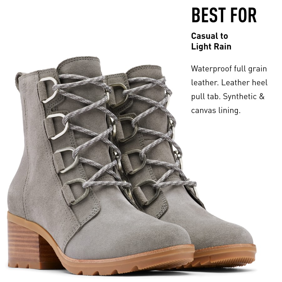 Quarry/Black Sorel Australia Women's Cate Lace Bootie