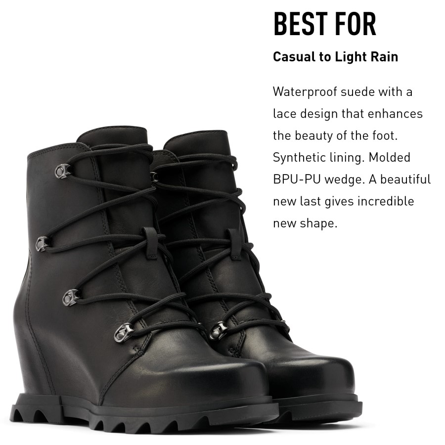 Quarry-Black Women's Joan Of Arctic Wedge Iii Lace Boot Sorel Australia