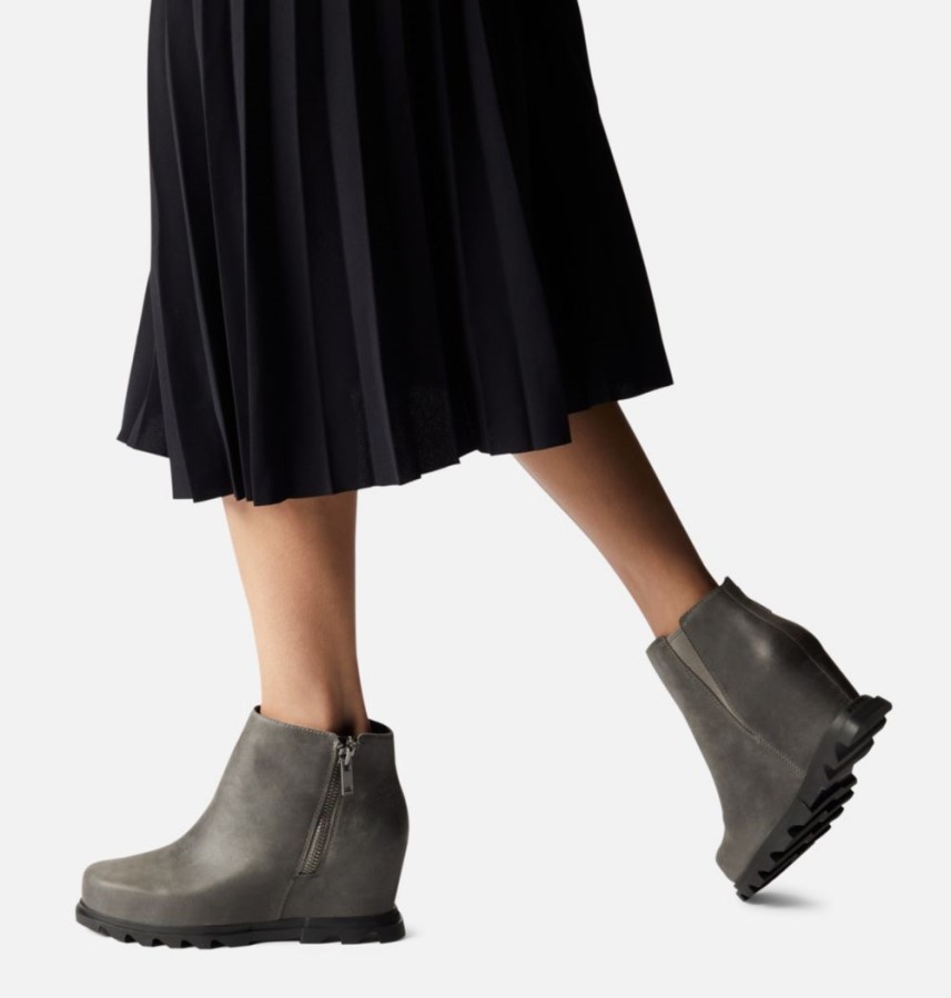 Quarry-Black Women's Joan Of Arctic Wedge Iii Zip Wide Bootie Sorel Australia