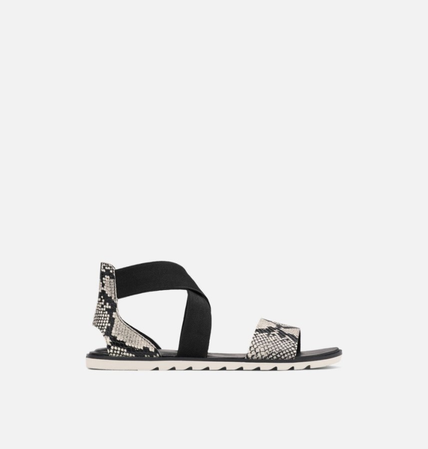 Snake-Black Sorel Australia Women's Ella Ii Flat Sandal