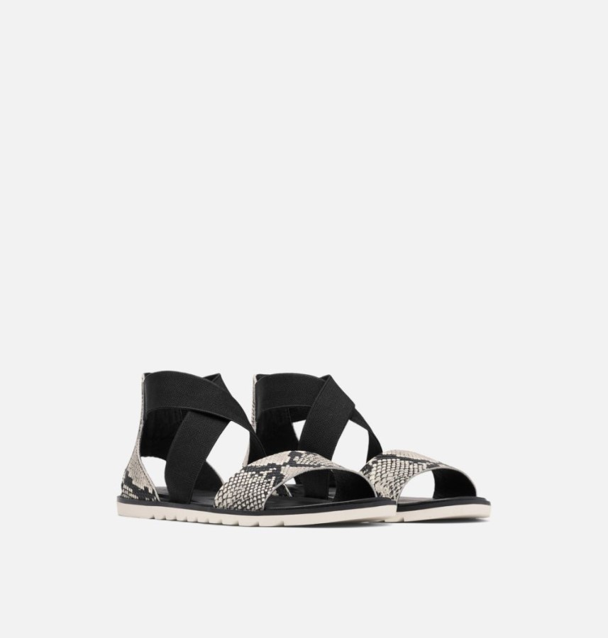 Snake-Black Sorel Australia Women's Ella Ii Flat Sandal