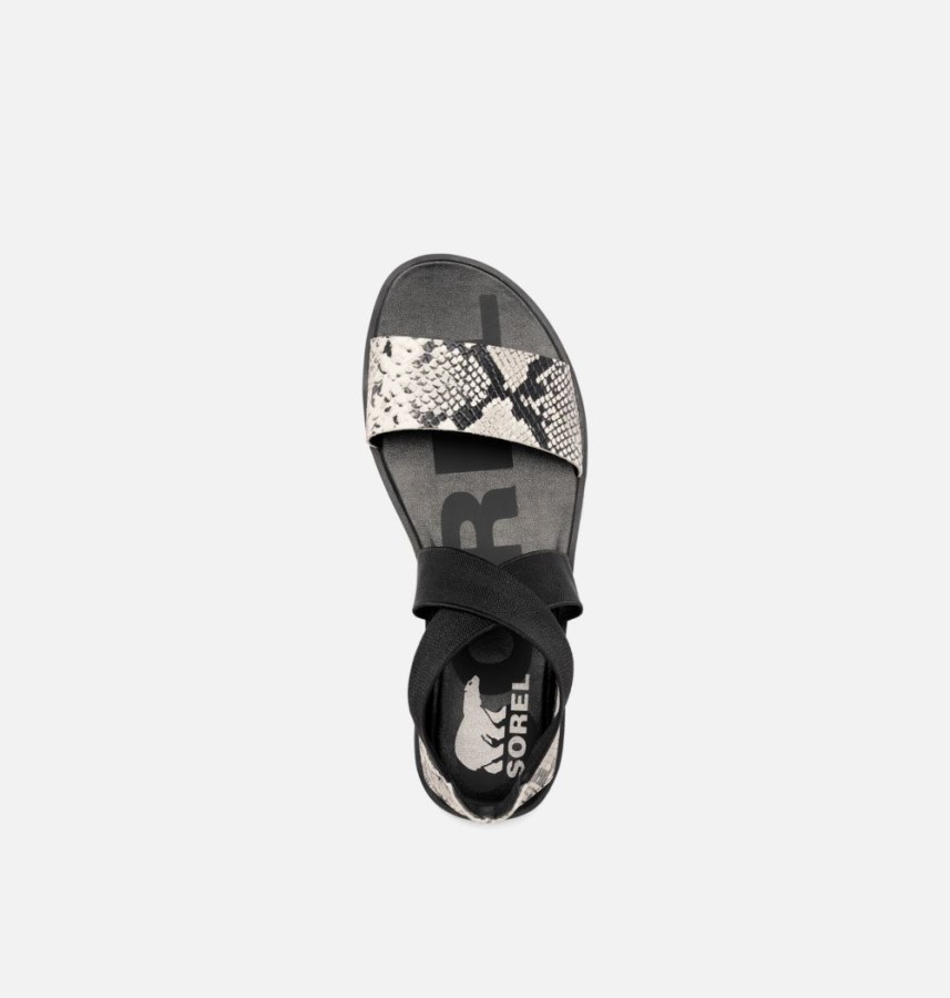 Snake-Black Sorel Australia Women's Ella Ii Flat Sandal