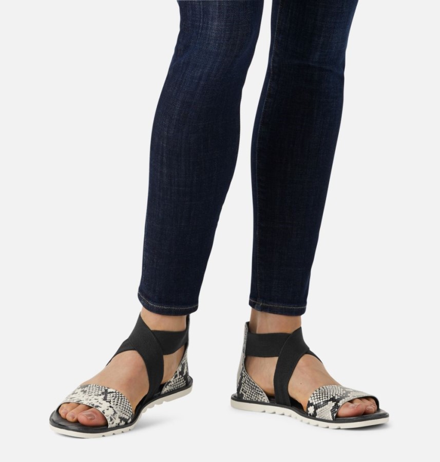 Snake-Black Sorel Australia Women's Ella Ii Flat Sandal