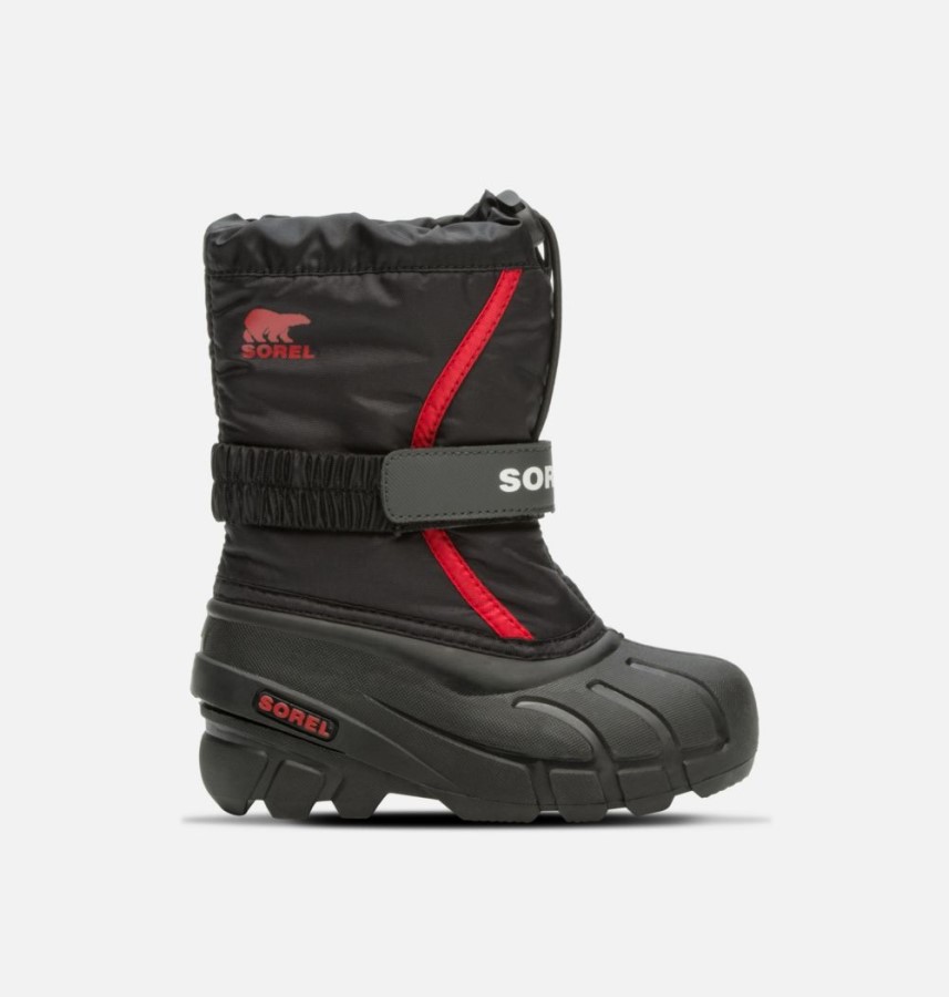 Sorel Australia Black-Bright Red Children's Flurry Boot