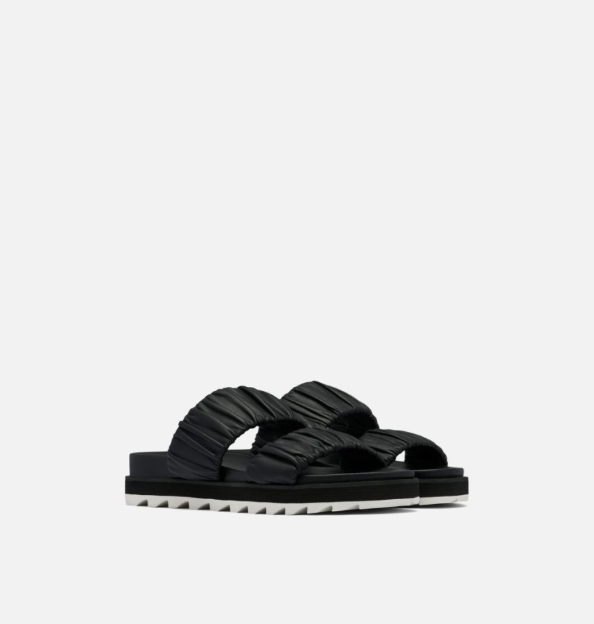 Sorel Australia Black-Chalk Women's Roaming Two Strap Slide Sandal