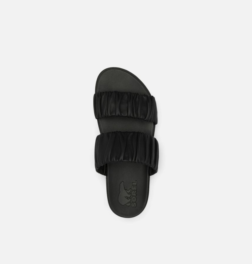 Sorel Australia Black-Chalk Women's Roaming Two Strap Slide Sandal