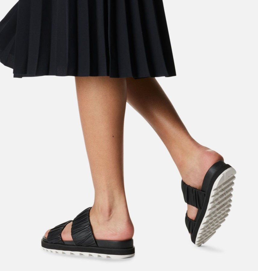 Sorel Australia Black-Chalk Women's Roaming Two Strap Slide Sandal