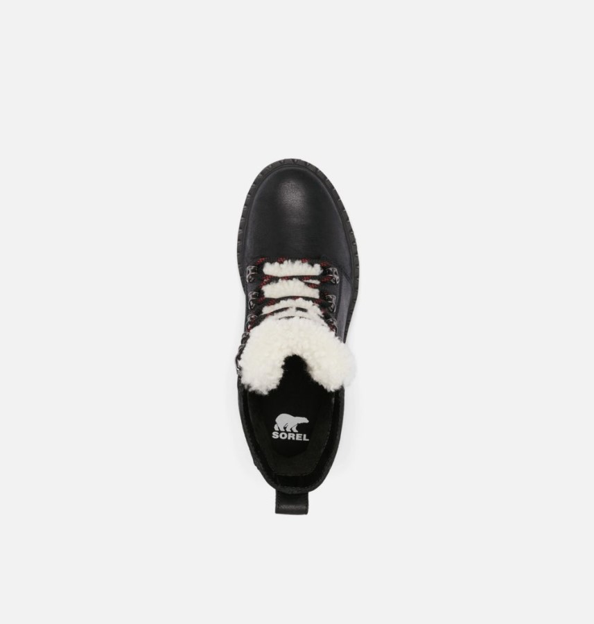 Sorel Australia Black-Nocturnal Red Women's Lennox Lace Cozy Bootie