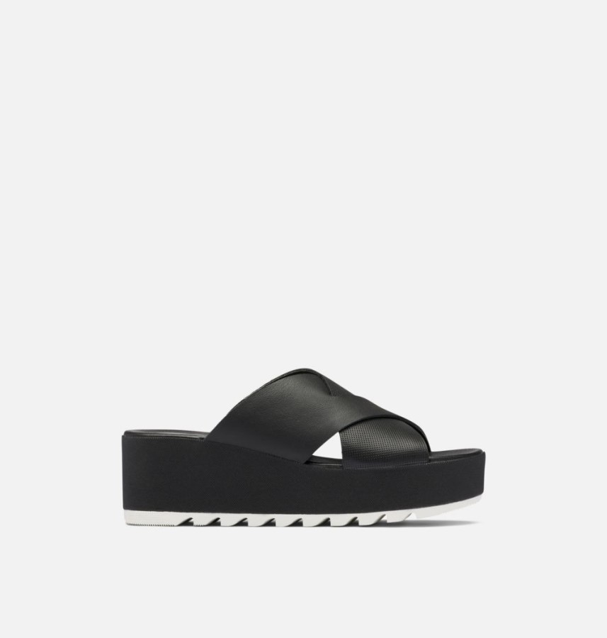 Sorel Australia Black-Sea Salt Women's Cameron Flatform Mule Wedge Sandal
